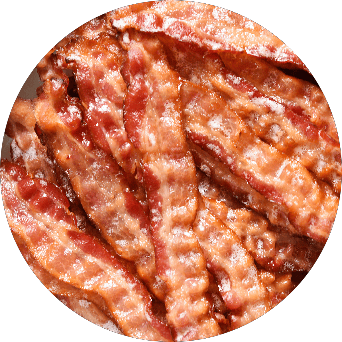 close up of perfectly cooked bacon