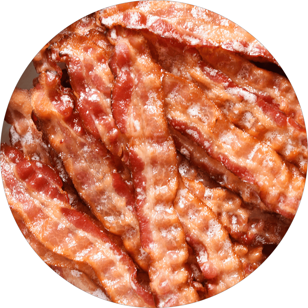 closeup of perfectly cooked bacon